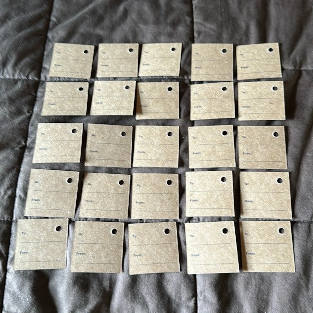 Bath & Body Works Small Cardboard Gingham Gift Tags